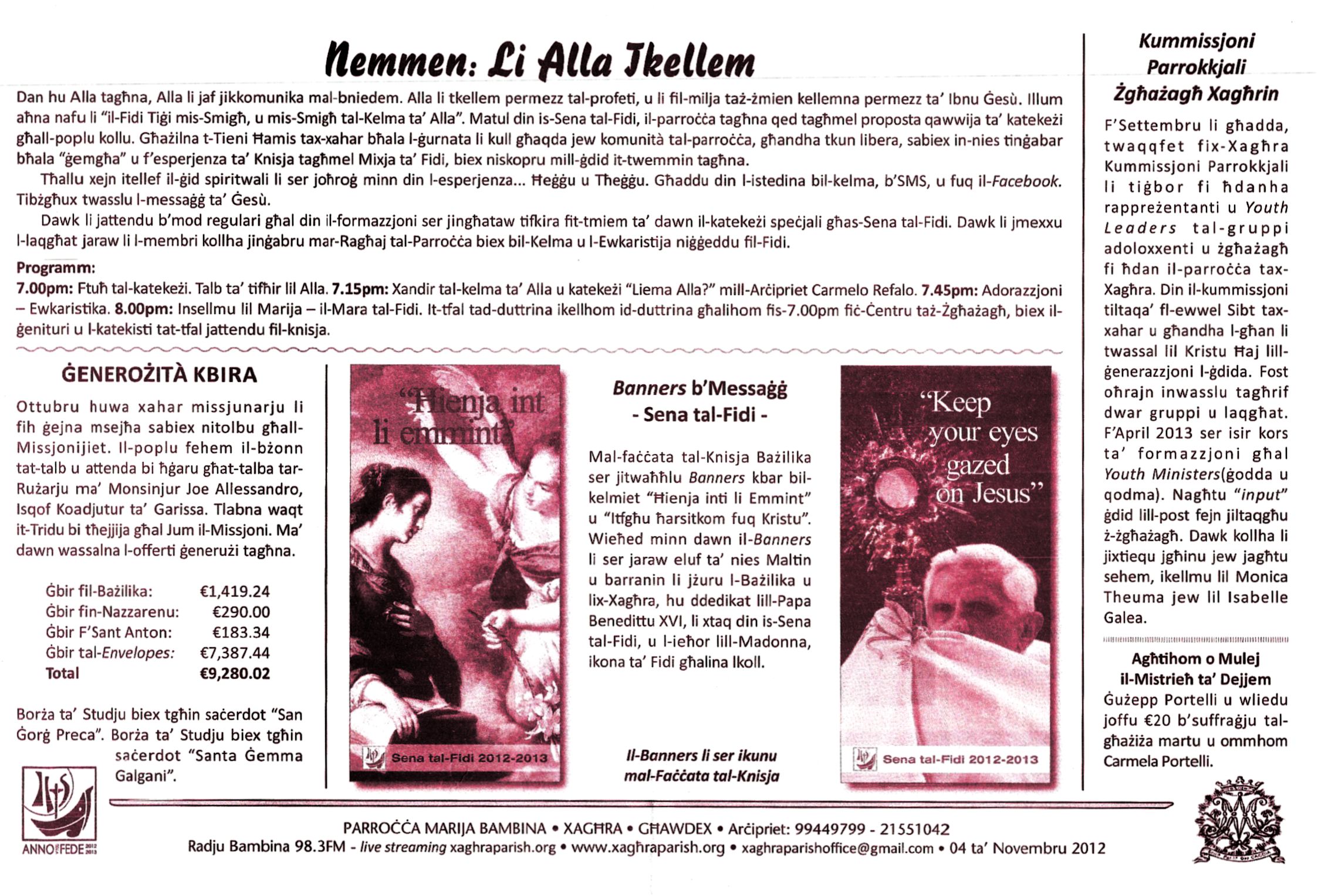Il-Bullettin tal-Hadd – November 4