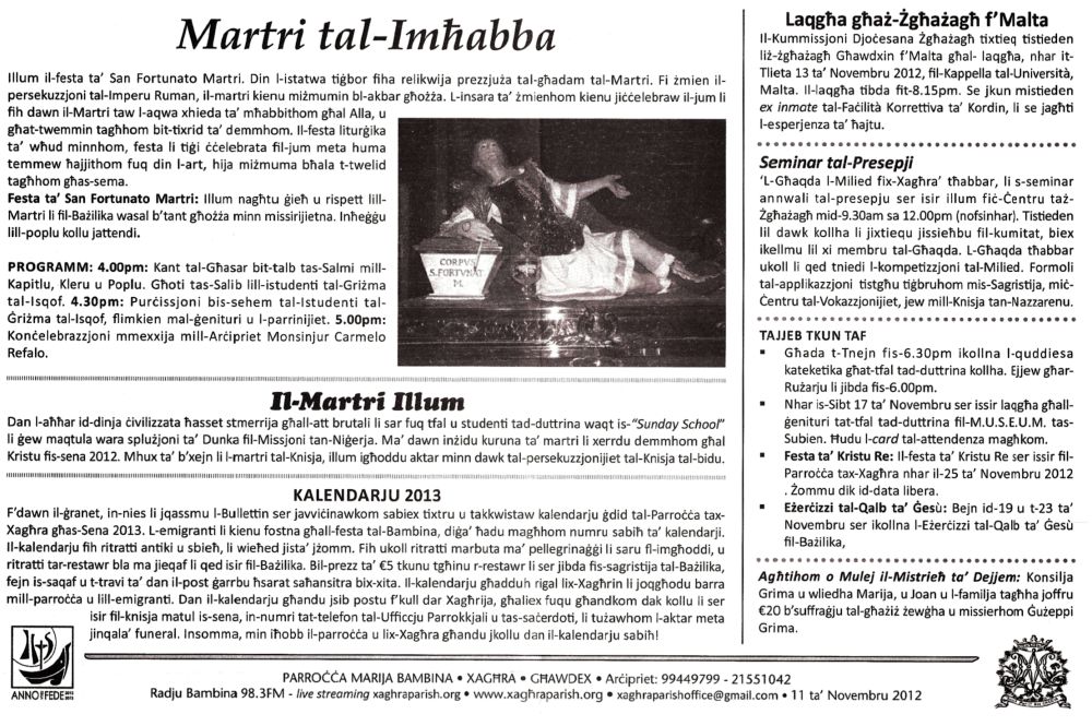 Il-Bullettin tal-Hadd – November 11