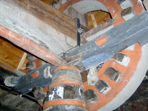 17 - the mechanism used to turn the grinding stone