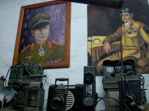 012 WW II field telephones and paintings of Rommel and Monty